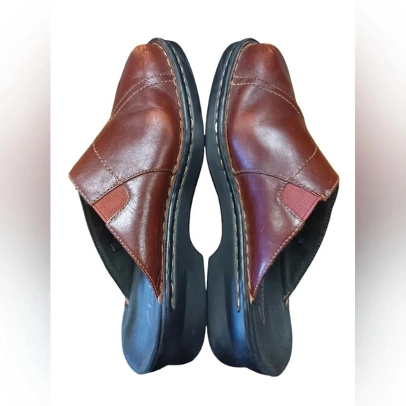 Clarks Shoes Mules Slides Artisan Red Leather Size 8M - Picture 5 of 9